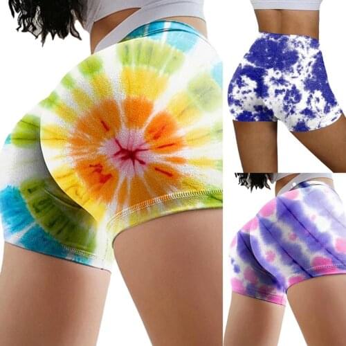 New Style High Waist Seamless Leggings Gym Shorts Women Short Leggings Casual Hip-lifting Yoga Shorts Gradient Print Short Pants