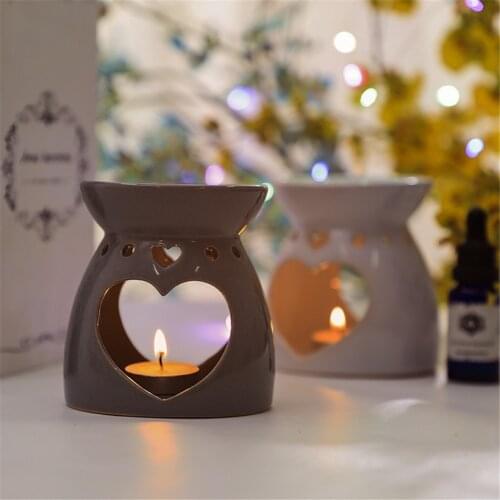 New Durable Candle Ceramic Scent Essential Oil Burner Candle Holder Wax Melt Aromatherapy Diffuser For Home Living Room Decor