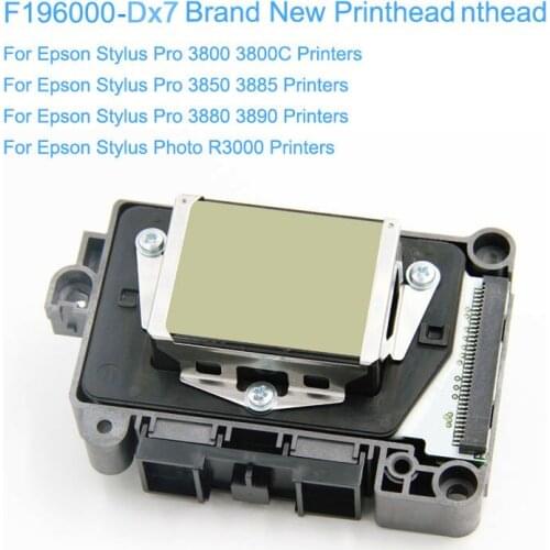 ORIGINAL New F196000 Printhead Unlocked DX7 Solvent Print Head For Epson Stylus Pro 3800 3850 3885 3880 3890 R3000 Printer Head