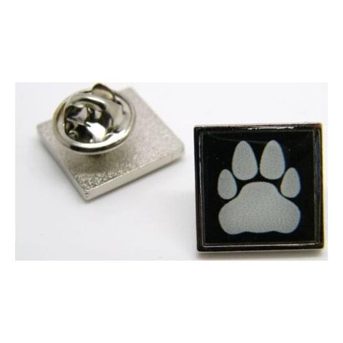 Custom made Paw Print Pet Animal Cat Dog Black White Lapel Pin Badge Big discount low price custom paw print BADGE