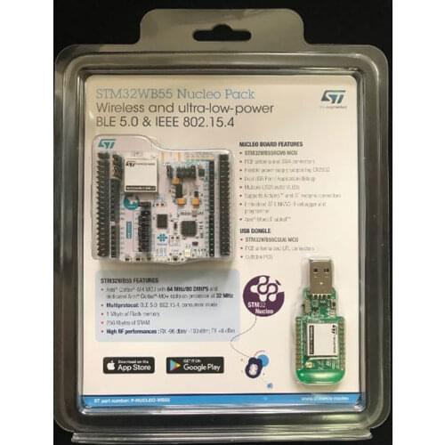 P-NUCLEO-WB55 Development Kits ARM BLE Nucleo Pack including USB dongle and Nucleo-68 with STM32WB55 MCUs