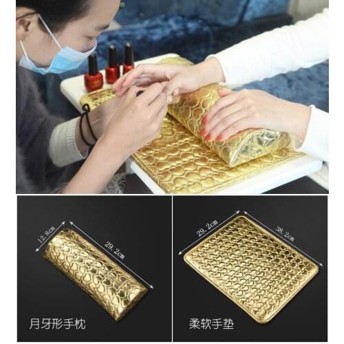 Nail art handrest and hand mat hand pillow nail polishing manicure cushion waterproof pu leather round hand pad nail shop tools