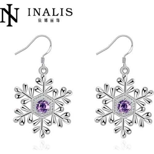 Hot brand drop earrings inlaid stones new fashion wedding jewelry popular earrings Silver Plated earrings for women E740