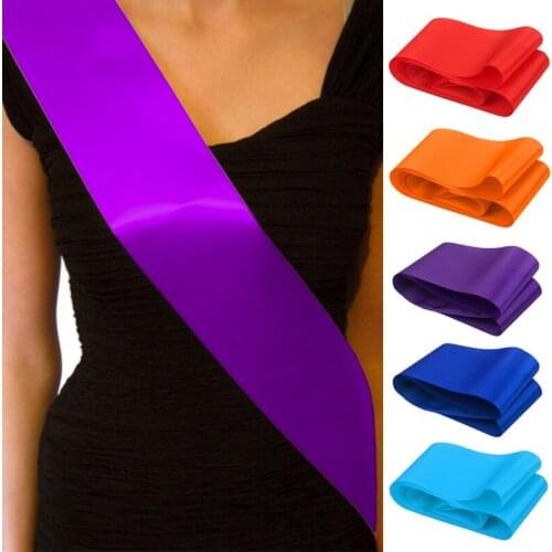 Blank Solid Color Shoulder Strap Bride Sash Lady Gift Birthday Party Sash for Wedding Party Award Ceremony Party Supplies