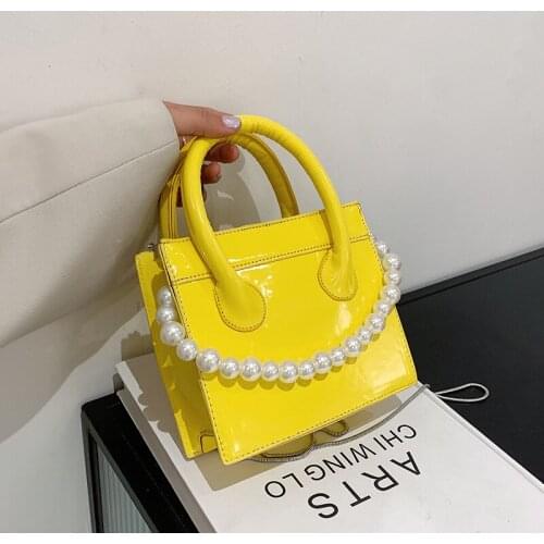 Luxury Pearl Handbag Western Style Texture Bag 2021 New Summer Candy Color Shoulder Bag Fashion Chain Messenger Small Bag Female