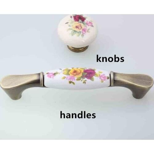 Rustico rural ceramic drawer cabinet knobs pulls 96mm bronze dresser door handle 3.75" vintage style furniture decoration handle