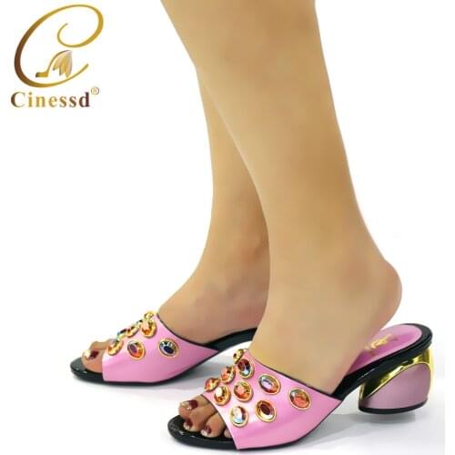 New Fashion Summer Women Slippers High Heels Sandals Fashion Evening Shoes Ladies Square Toe High Heel Elegant Sandal Female