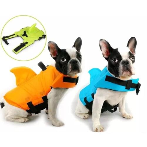 Dog Life Jacket Safety Clothing Pet Life Vest with Fin Collar Harness Protector Pet Dog Swimming Protector Summer Swimwear