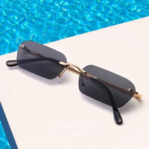 Traveling Style Mountaineering Sunglasses For men Women UV400 Shades Rectangle Rimless Eyeglasses Soild Colors Eyewear