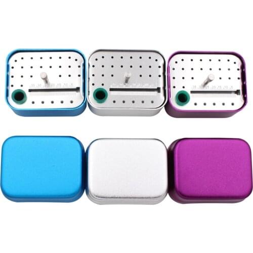 30 Holes Dental Autoclavable Burs Box Aluminium Disinfection Box Case Dental Burs Block Holder Gutta Percha Points Box