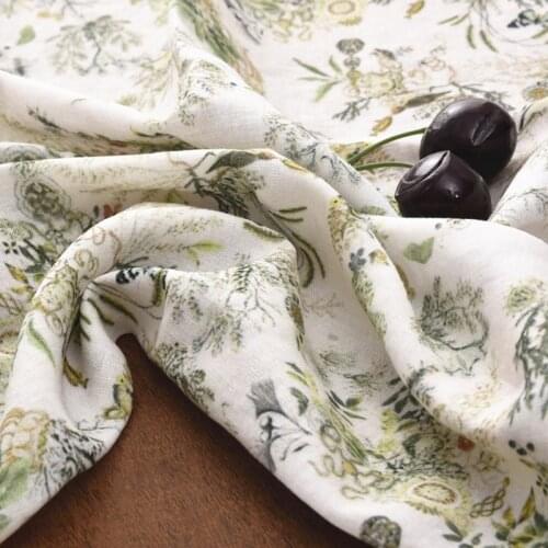 High quality ramie cotton fabric High-end clothes, gowns, dresses tissu digital printing patchwork