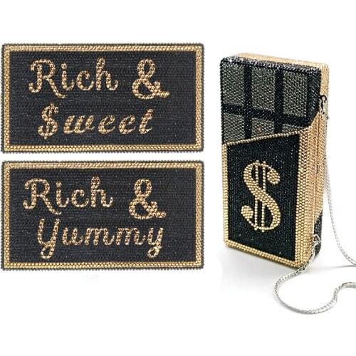 Top quality Luxury Bridal wedding party purse women evening party rich chocolate diamonds funny full crystal clutches