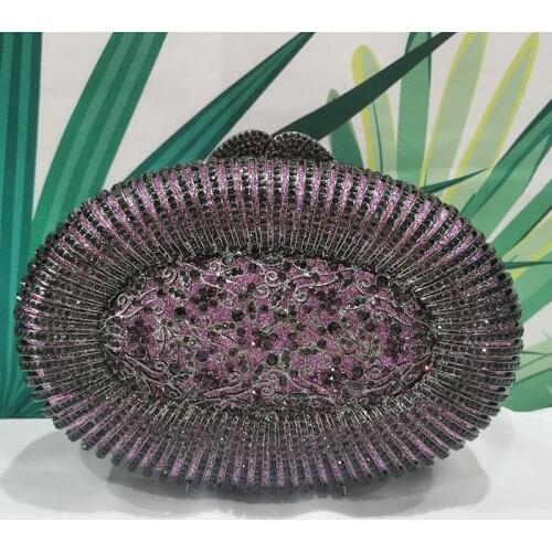 WHTUOHENG Purple/AB/White Crystal Bag New Arrival Diamond Evening Clutch BagsFree Shipping Bridal Handbags Party Purse Clutches