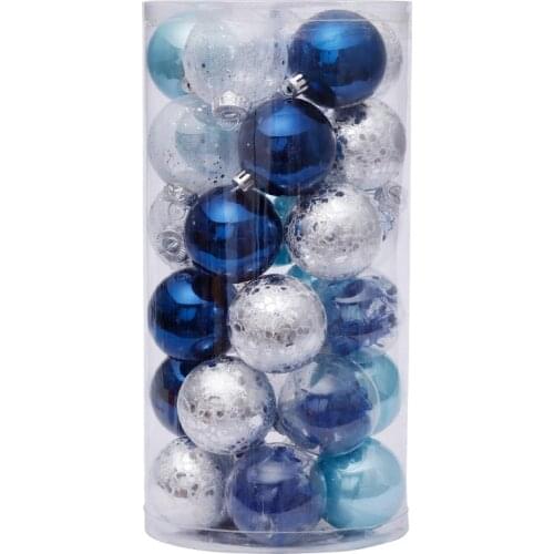 Adornos Navidad 2022 Christmas Ball Christmas Tree decorations New Year Gift Blue Plastic Ball