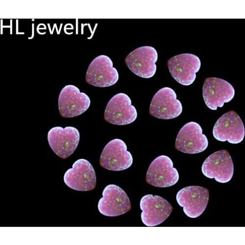 10/12MM Op08 Heart Opal Cabochon Jewelry Working stud&Drop earrings/Bracelet/Necklaces For Women Synthetic Opal Heart Pendant