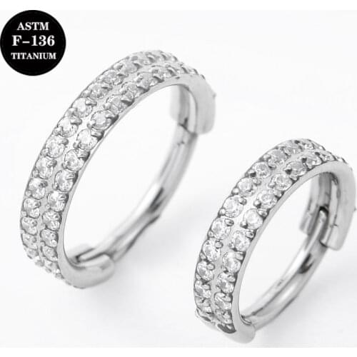 16G Implant Grade Titanium ASTM F136 Hinged Segment Ring Hoop Septum Ear Lobe Conch Daith Earring Piercing Body Jewelry