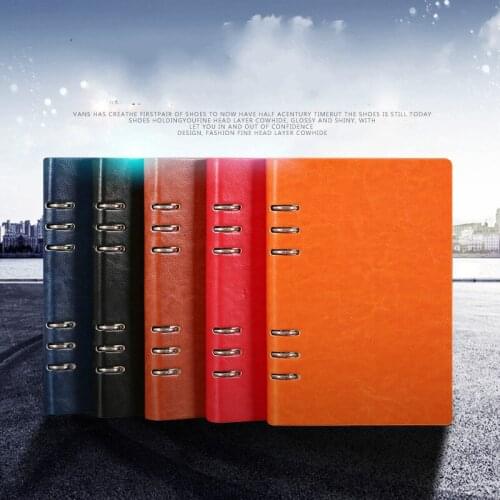 A4 A6 Notebook A5 B5 Leather Annual Planner Spiral Agenda Personal Diary Binder Pocket Organizer For Stationery