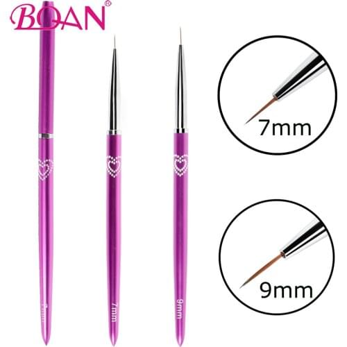 BQAN Nail Brush Ultra Thin 7/9mm UV Gel Liner Brush Carving Painting Drawing Flower Design Stripes Lines Manicure DIY Tool