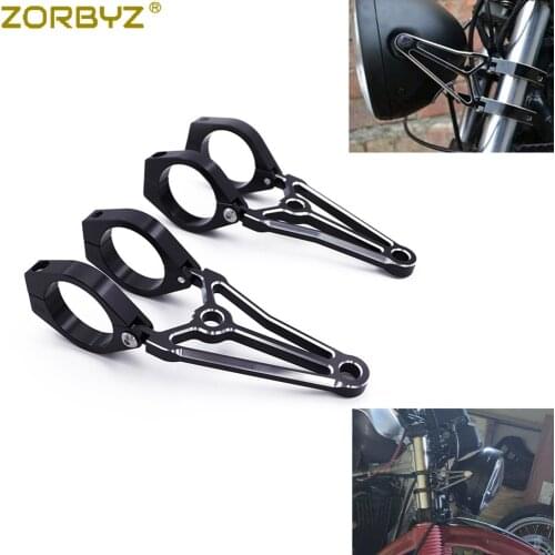 ZORBYZ Black Motorcycle 39mm/41mm/51mm/54mm/57mm CNC Headlight Mount Bracket Fork Turn Signal Light Clamps For Harley Honda