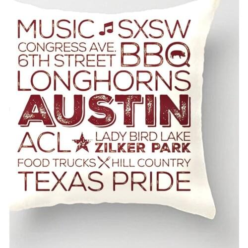 Best Of Austin Texas Throw Pillow - Brown Decorative Cushion Cover Pillow Case Customize Gift By Lvsure For Sofa Seat Pillowcase