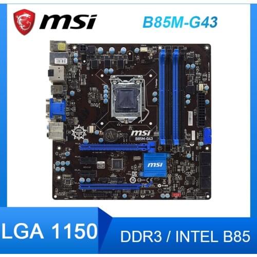 MSI B85M-G43 motherboard LGA 1150 DDR3 supports E3 1230 V3 4570 PCI-E 3.0 SATA III USB3.0 Micro ATX desktop motherboard