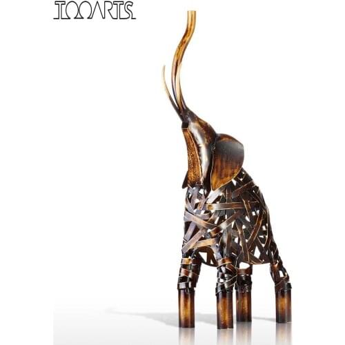 Metal Weaving Elephant Artwork Handmade Iron Elephant Sculpture Home Decoration Crafts Animal Sculpture Decorative Handwork