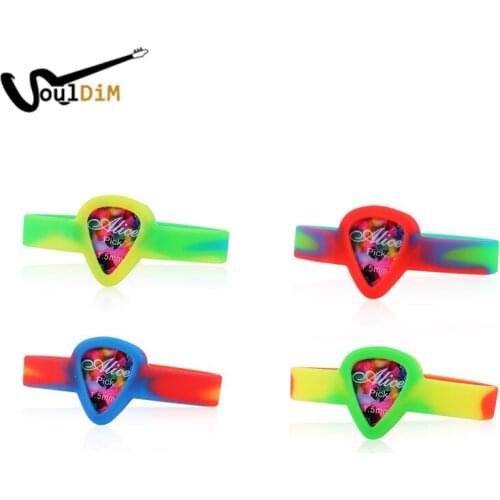 Multi Color Guitar Picks Mediator Bracelet Picks Wrist Strap Pick Bag Guitar Pick Plectrum Holder Wristband