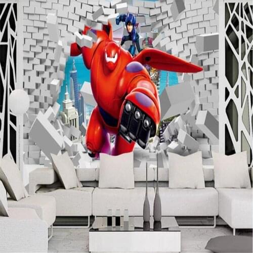 Milofi custom 3d wallpaper mural big white cartoon animation childrens room living room background wall decoration painting