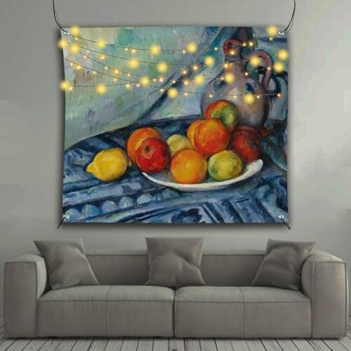QSUM Wall Decor Tapestry Fruits Oil Painting Tapestry Hanging Small Tapesties for Bedroom Aesthetic Dorms