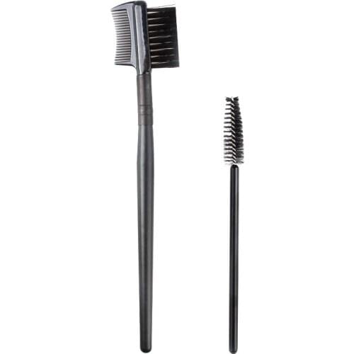 YOKPN New Fashion Eyebrow Brush Double Head Eyebrow Comb Makeup Brushes Spiral Mascara Brush Eyelash Cosmetic Tools 2 Style