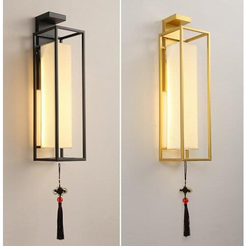 New Chinese Wall Lamp Bedroom Bedside Lamp Creative Living Room Lamp Background Wall Led Lamp Modern Simple Corridor Stair Lamps