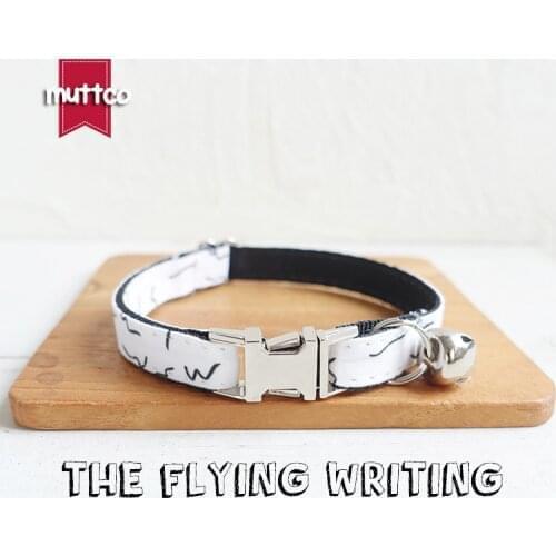 10pcs/lot MUTTCO Retailing high quality handmade collar THE FLYING WriRITNG cat collar 2 sizes UCC088