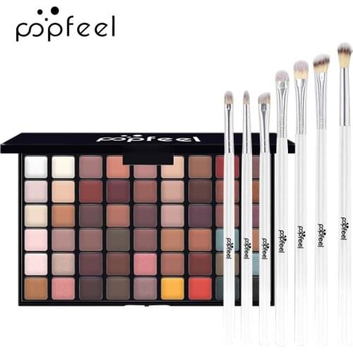 54 Color Highlight Eyeshadow Palette, Professional Highly Pigmented Nude Warm Natural Matte Shimmer Cosmetic Eye Shadow Pallet