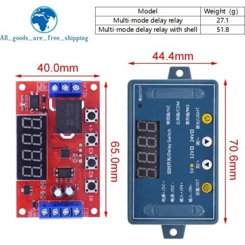DC 5V 12V 24V 10A Adjustable Time Delay Relay Module 32 Modes LED Digital Timming Trigger Timer Control Switch Pulse Cycle