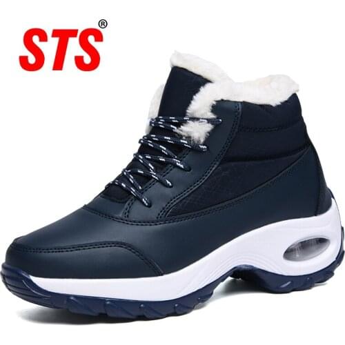 STS Womens Casual Winter Snow Boots Plush Ankle Short Boots Warm Snow Boot Shoes Ladies Winter Sneakers Comfortable Plus Size