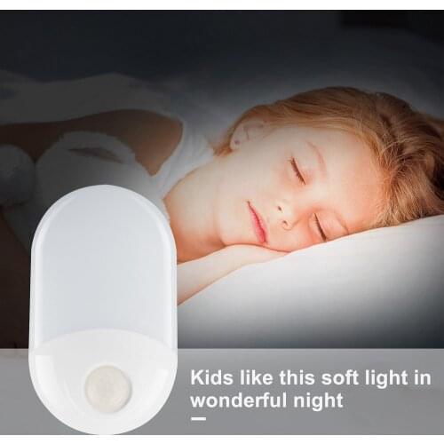 Plug In Night Light with Motion Sensor Light Sensor Smart Auto LED Lamp for Hallway Bedroom Garage Kitchen Security Warm light