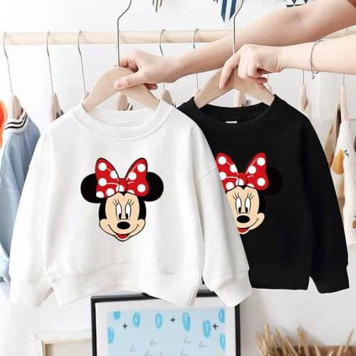 Cartoon Disney Mickey Mouse Kids Boys Girls Hooded Sweater 2021 New Autumn Spring Baby Tops Loose Bottoming Shirt Clothing