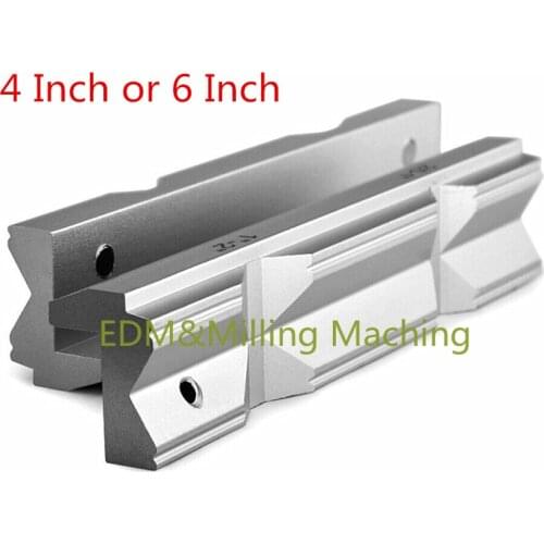 1PC Milling Machine Vise Hard Jaw Fixture V-Type Jaw Aluminum Alloy 4 Inch or 6 Inch For CNC Bench Vise Fixture