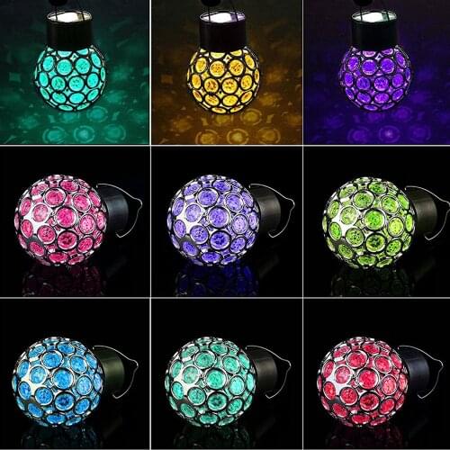 Ornaments Christmas Crystal ball Solar Lamp Power LED String Fairy Lights Solar Garlands Garden Christmas Decor For Outdoor
