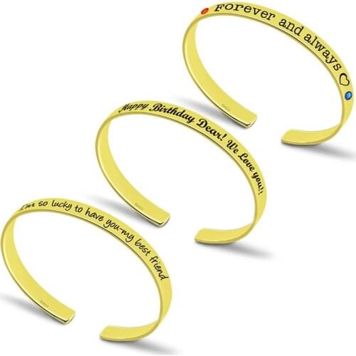 Uonney Dropshipping Customized Bangle Engraved Name Bar Unisex Jewelry Hot Sale Personalized Engrave Name For Family