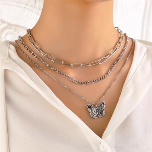 Sweet Butterfly Stainless Egirl Steel Necklace Women Men Polishing Chain E-Girl Girls Fashion Accessories Birthday Gift Aesthet