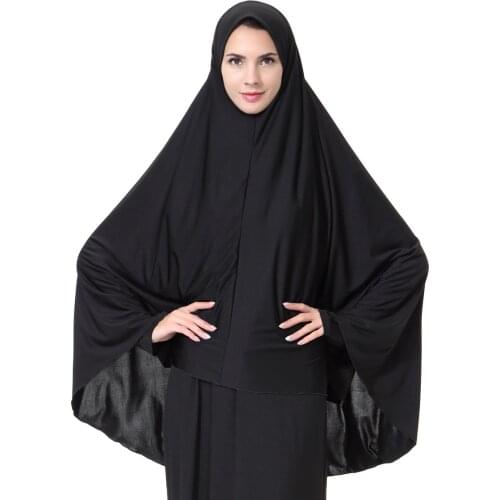 Women Prayer Clothing Black Arabian Long Muslim Hijab Hat Islamic Inner Cap Wrap Headwear Coverings Malaysia Hijab Headscarf