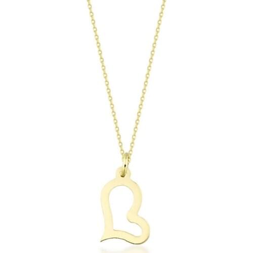 Symbol Gold Heart Gold Necklace Minimal Design Comfortable Pendant Elegant Love Gift for Women Charms Delicate Magnificent