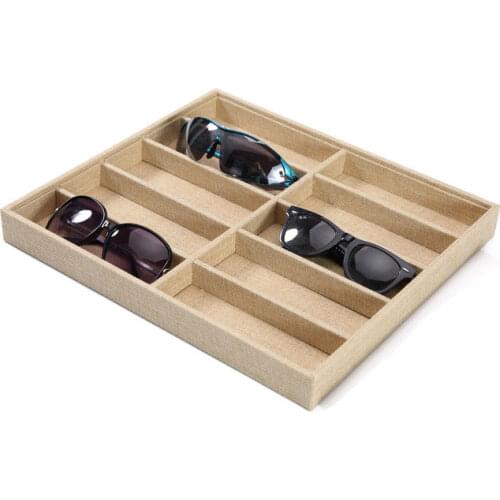 10 Checks Sunglasses Storage Box Eyewear Organizer Display Case Collector Eyeglass Box