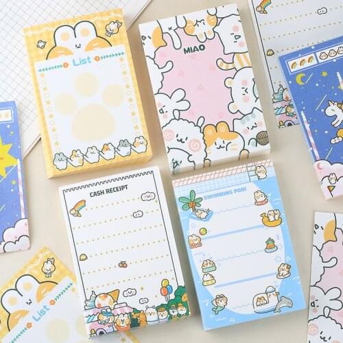 100 Sheets Kawaii Rabbit Memo Pad Cute Stationery N Times Sticky Notes Portable Notepad School Office Supply Papeleria