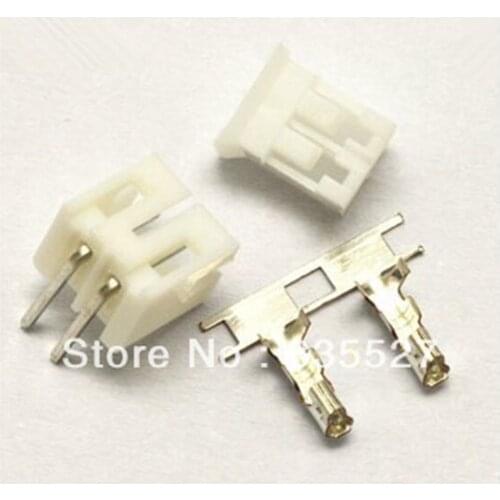 100pcs/lot PH2.0-2P 2PIN terminal block 2.0MM pitch connector : plug + plastic bending needle socket + terminal