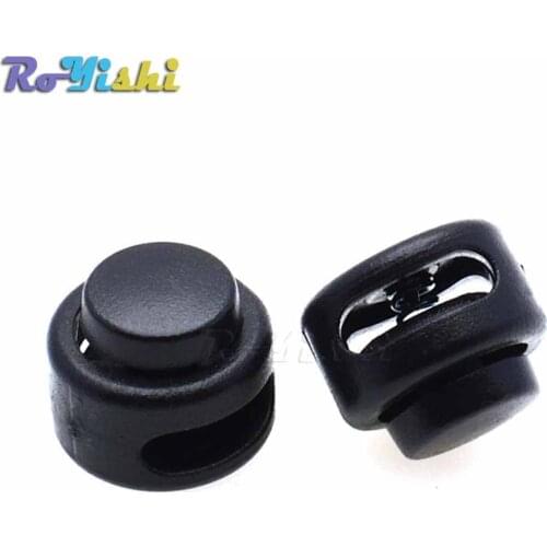 100pcs/pack Plastic Cord Lock Toggle Stopper Black For Paracord Size:11mm*12mm