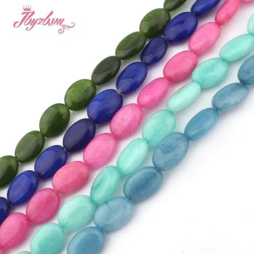 10x14mm Smooth Oval Beads Jades Stone Beads For DIY Necklace Bracelets Earrings Pandant Jewelry Making Loose 15" Free Shipping