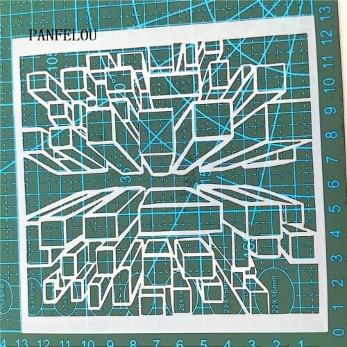 13*13cm matrix scrapbook stencils spray plastic mold shield DIY cake hollow Embellishment printing lace ruler valentine