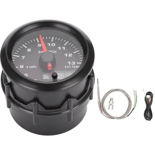 2in 52mm Exhaust Gas Temp Gauge 7-Colors Auto Car Digital LED EGT Meter with Sensor